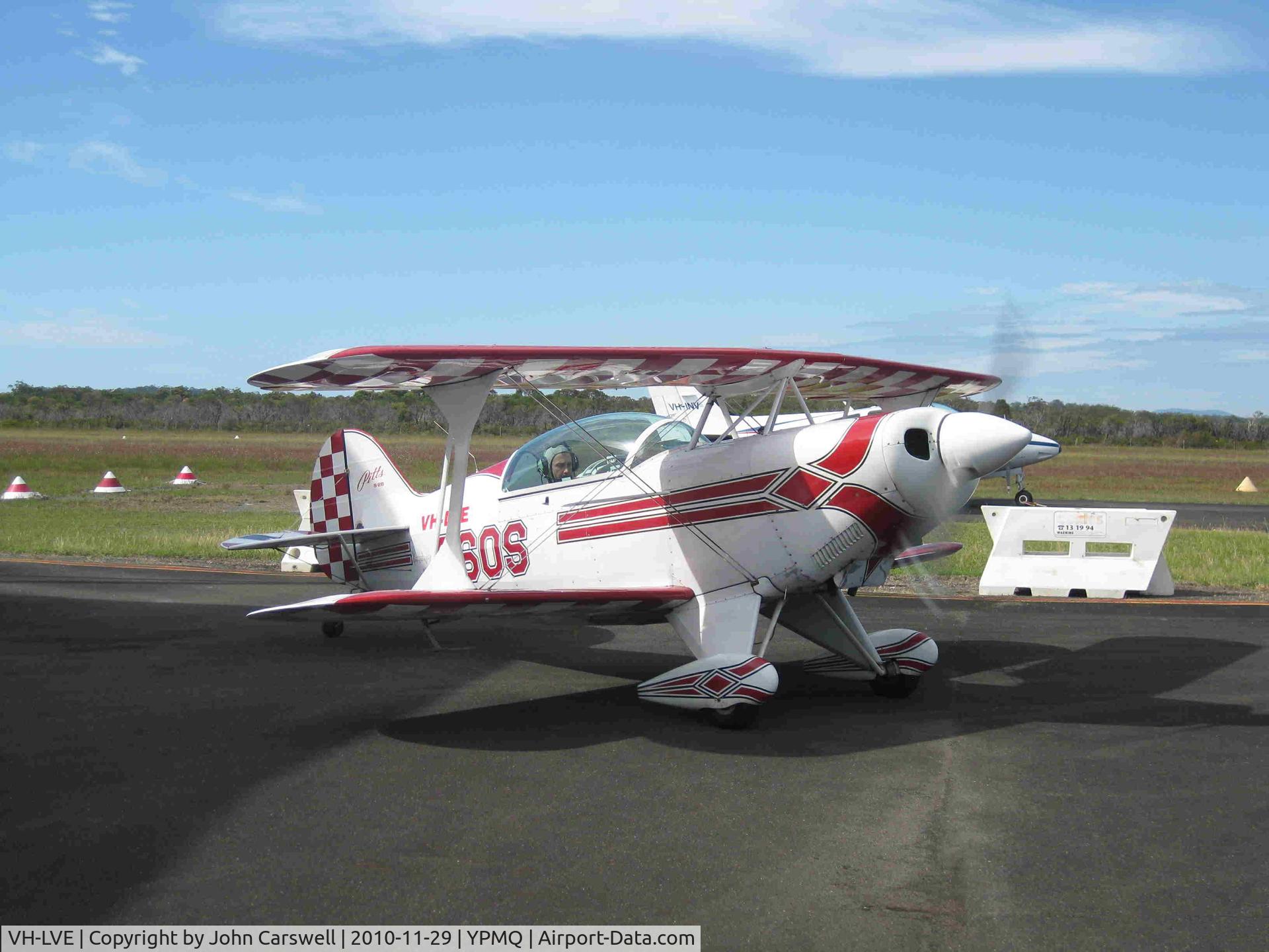 VH-LVE, 1984 Pitts S-2B Special C/N 5038, VH-LVE ex N260SD starts up. Pilot/owner - Andrew Carswell.