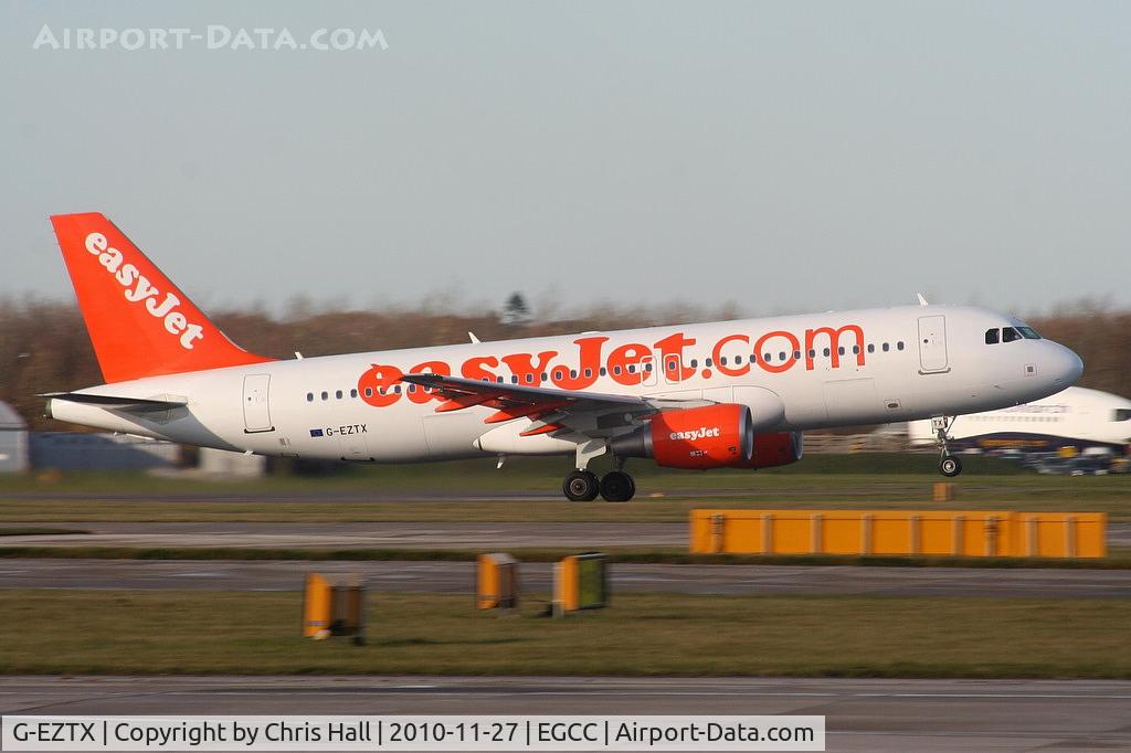 G-EZTX, 2010 Airbus A320-214 C/N 4286, departing from RW05L