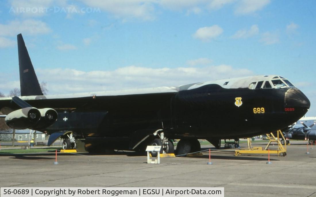 56-0689, 1956 Boeing B-52D Stratofortress C/N 464060, Preserved Duxford still in original colors.Late 1980's.