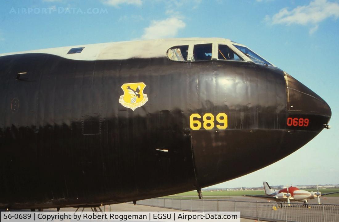 56-0689, 1956 Boeing B-52D Stratofortress C/N 464060, Preserved Duxford still in original colors.Late 1980's.