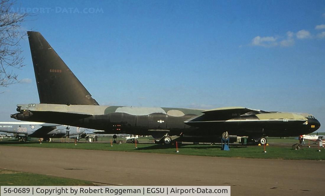 56-0689, 1956 Boeing B-52D Stratofortress C/N 464060, Preserved Duxford still in original colors.Late 1980's.