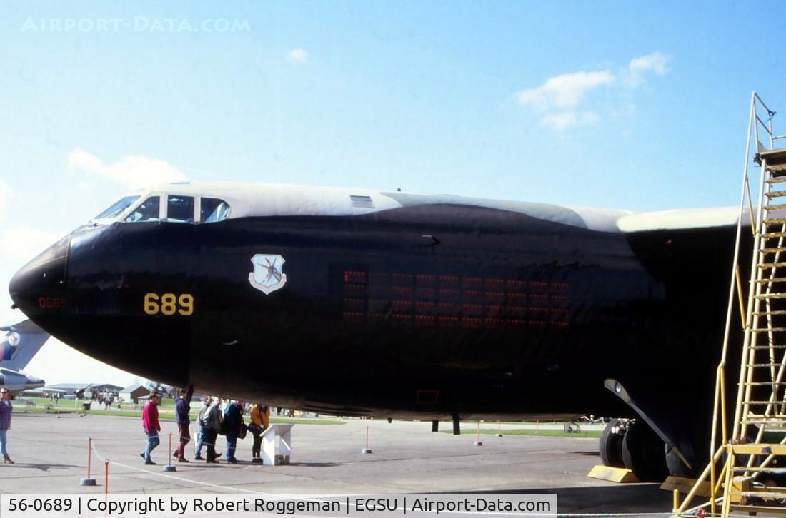 56-0689, 1956 Boeing B-52D Stratofortress C/N 464060, Preserved Duxford still in original colors.Late 1980's.