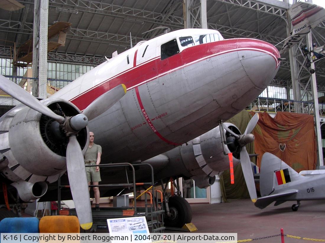 K-16, 1943 Douglas C-47B-1-DL Skytrain C/N 20823, Belgian Air Force.OT CWG.Preserved Brussels Air Museum.U.S.serial.43-16357.