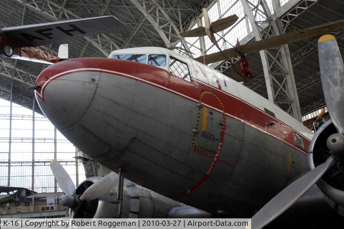 K-16, 1943 Douglas C-47B-1-DL Skytrain C/N 20823, Belgian Air Force.OT CWG.Preserved Brussels Air Museum. U.S.serial.43-16357