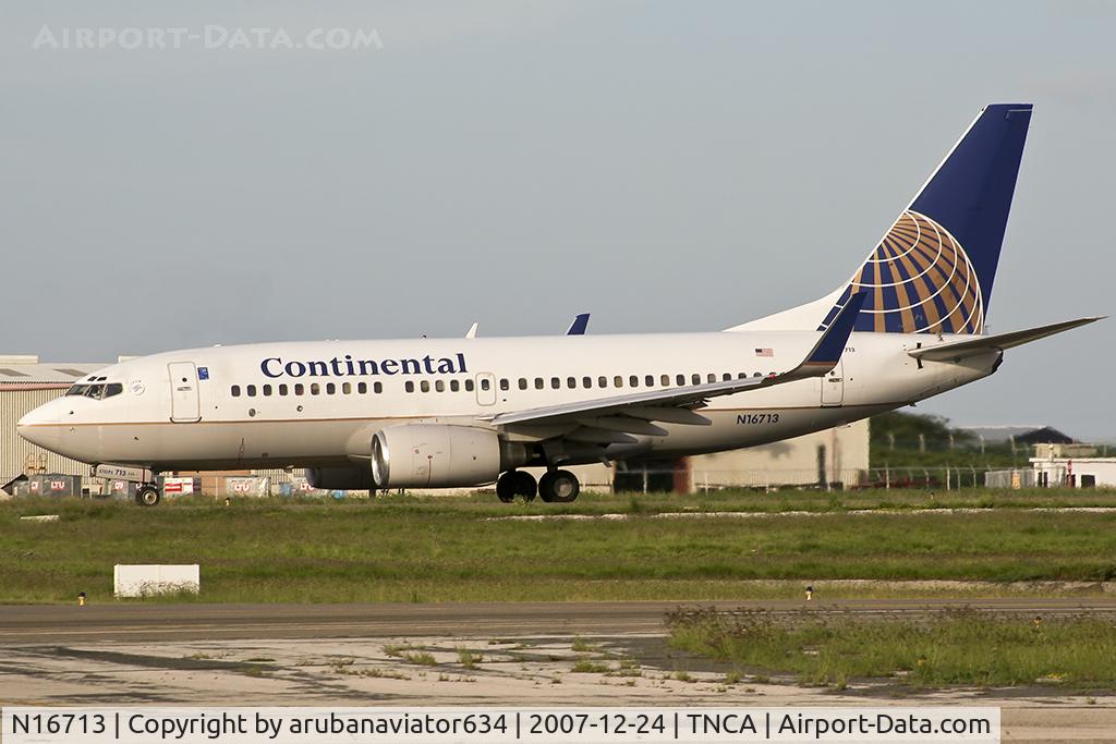 N16713, 1998 Boeing 737-724 C/N 28784, The Guppy with winglets taxing during sunset