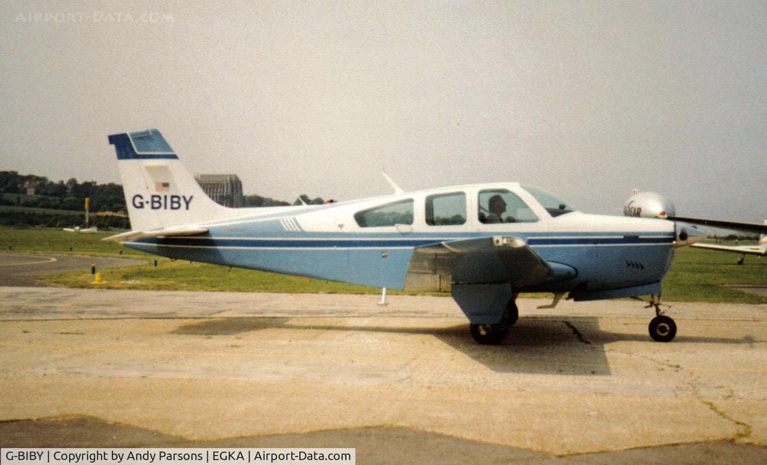 G-BIBY, 1980 Beech F33A Bonanza Bonanza C/N CE-906, Old scanned print taken at Shoreham