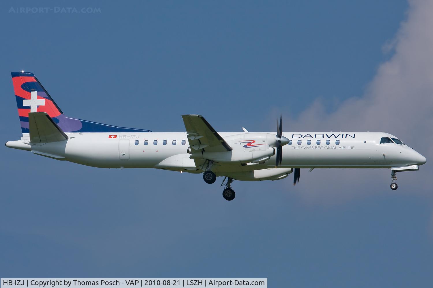 HB-IZJ, 1995 Saab 2000 C/N 2000-015, Darwin Airline