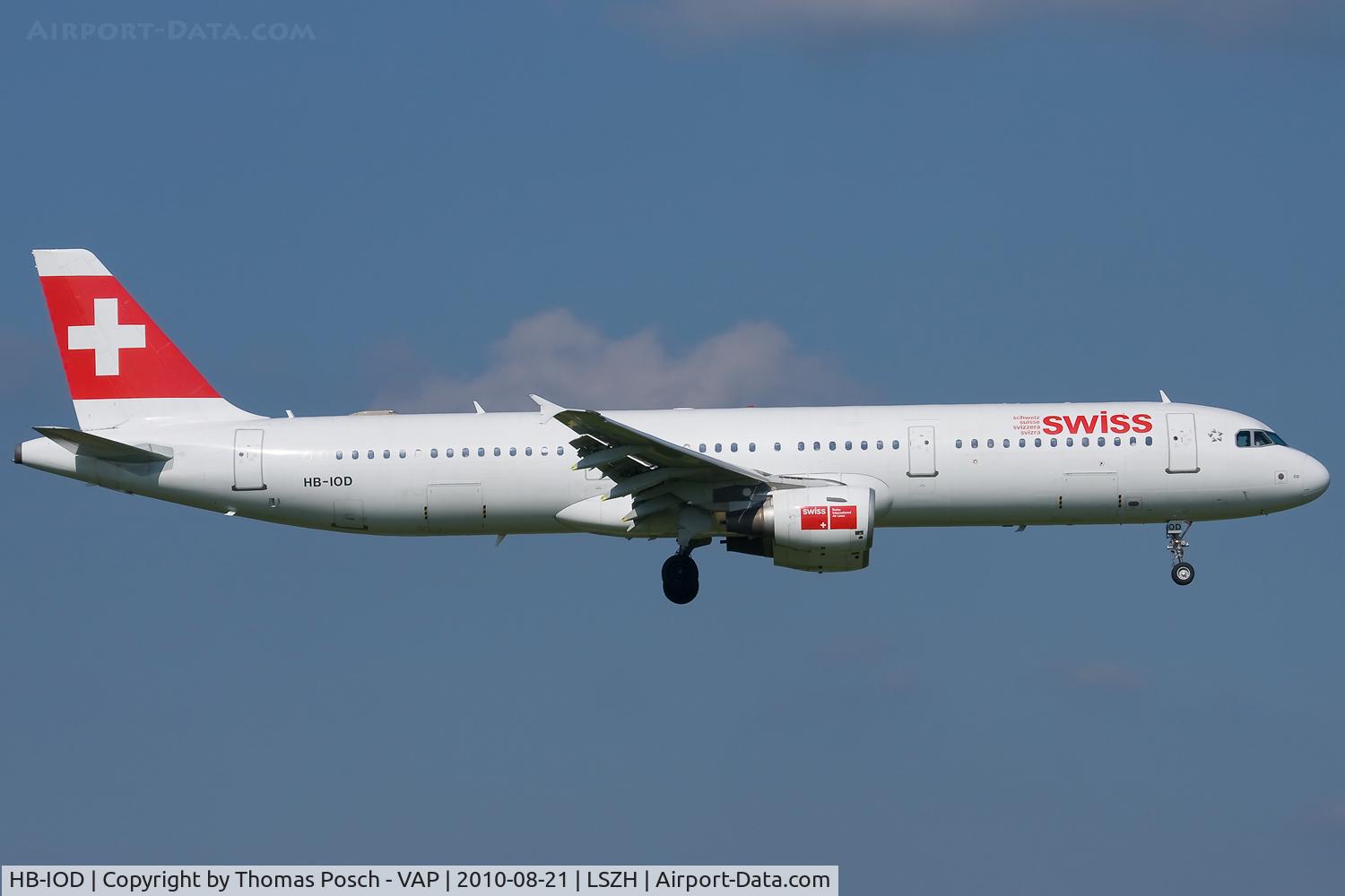 HB-IOD, 1995 Airbus A321-111 C/N 522, Swiss International Airlines