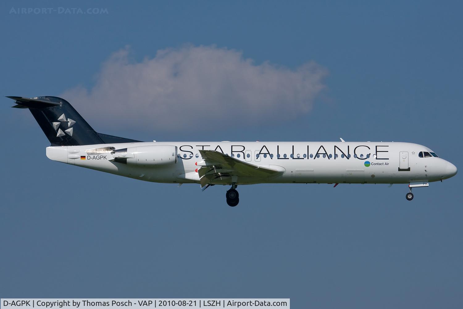 D-AGPK, 1990 Fokker 100 (F-28-0100) C/N 11313, Contact Air
