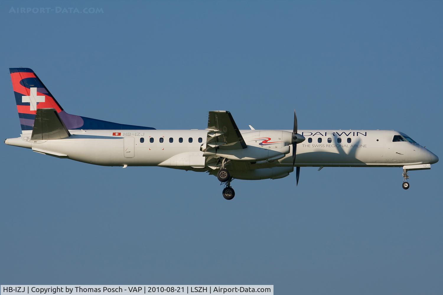 HB-IZJ, 1995 Saab 2000 C/N 2000-015, Darwin Airline