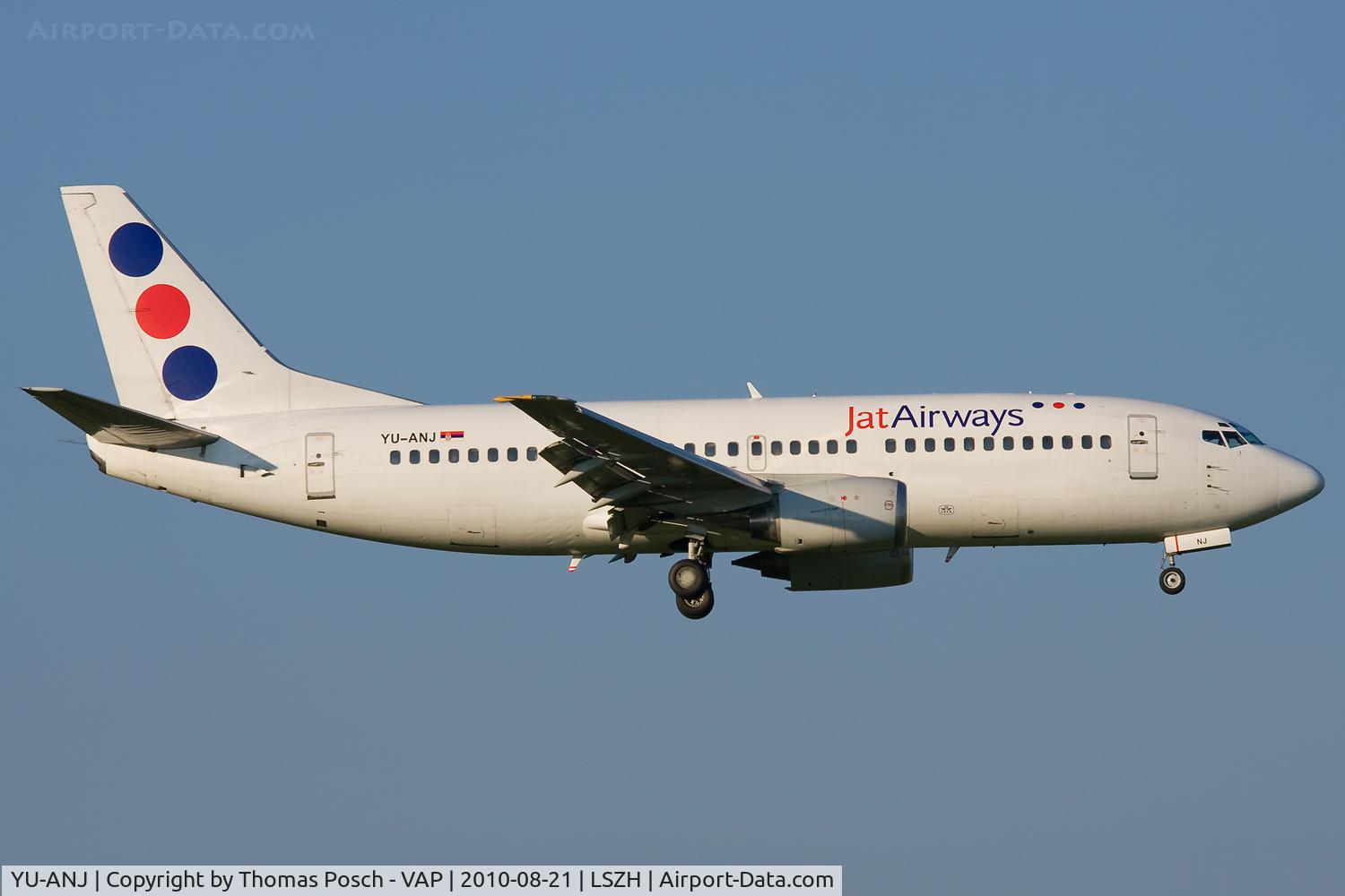 YU-ANJ, 1986 Boeing 737-3H9 C/N 23714/1305, JAT - Yugoslav Airlines