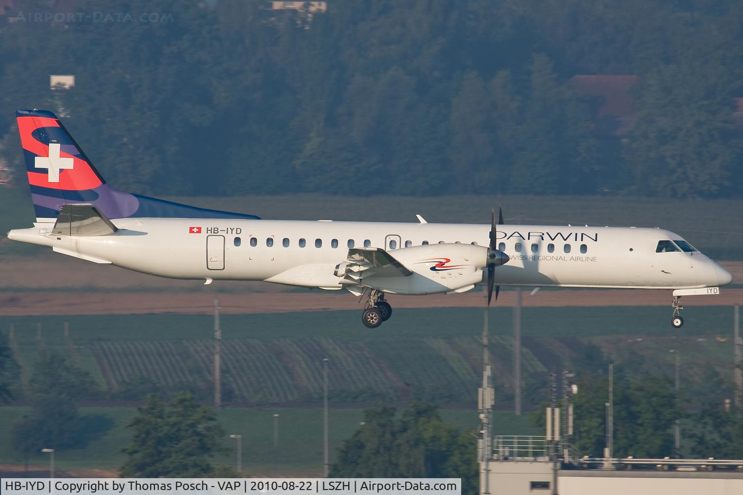 HB-IYD, 1998 Saab 2000 C/N 2000-059, Darwin Airline