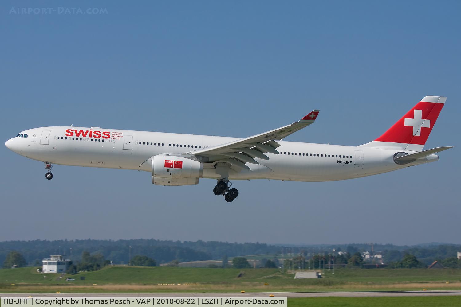 HB-JHF, 2010 Airbus A330-343X C/N 1089, Swiss International Airlines