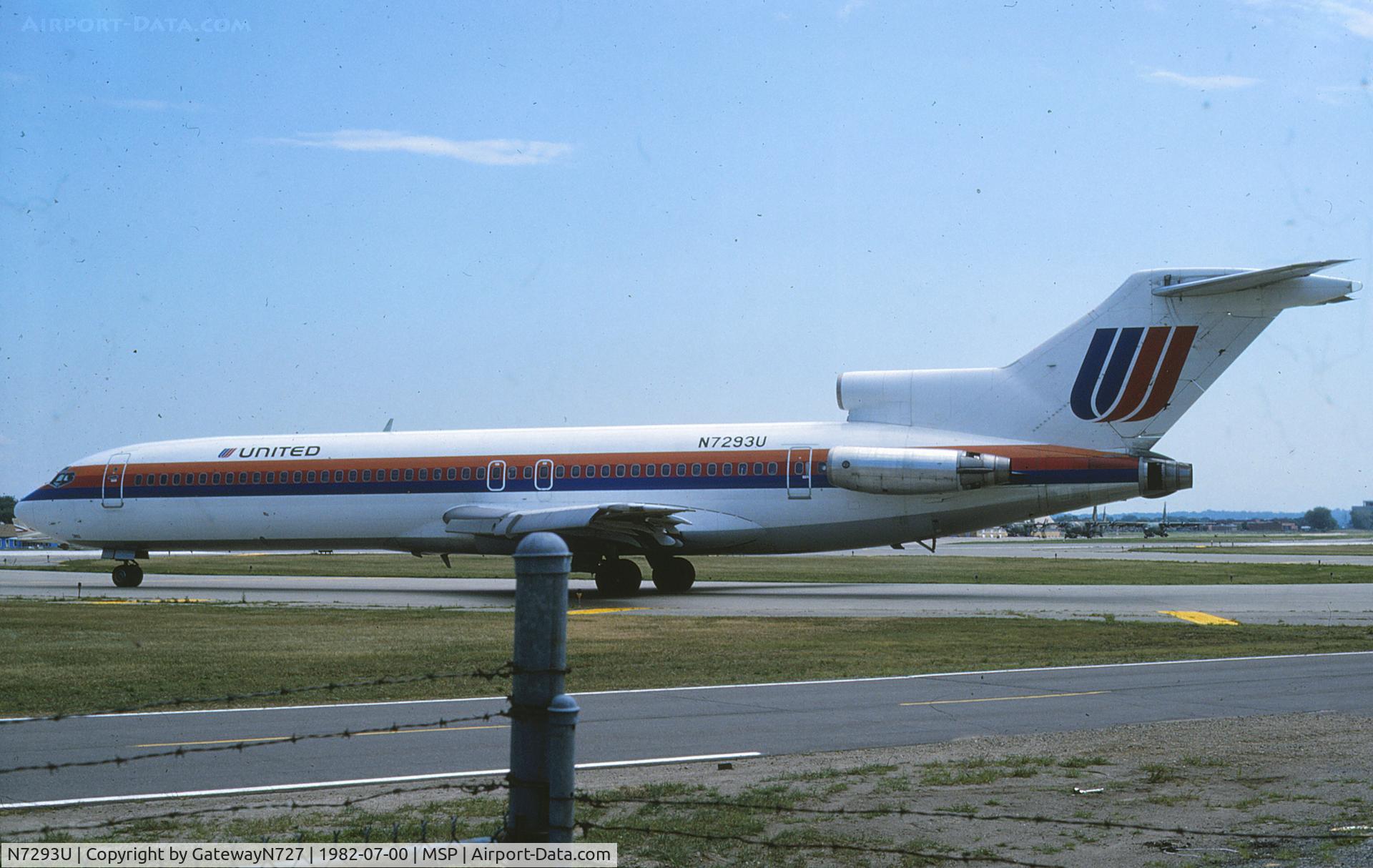 N7293U, 1979 Boeing 727-222 C/N 21571, Only three years old at this point. Preparing to depart rwy 11L.