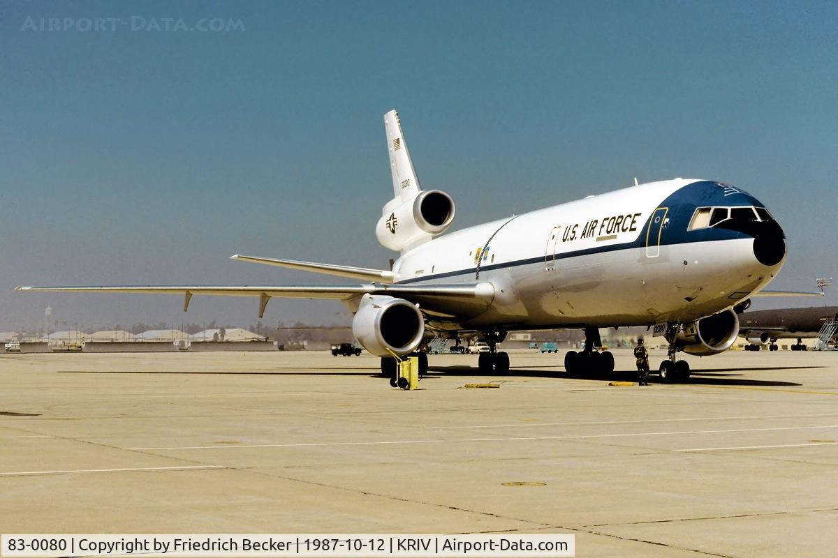 83-0080, 1983 McDonnell Douglas KC-10A Extender C/N 48221, coming to halt