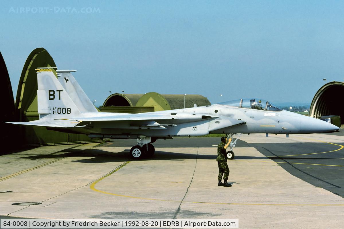 84-0008, 1984 McDonnell Douglas F-15C Eagle C/N 0917/C311, taxying to the active