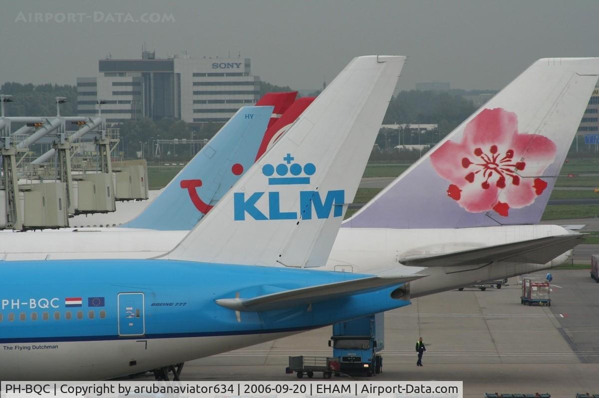 PH-BQC, 2003 Boeing 777-206/ER C/N 29397, Beautiful tails in Amsterdam