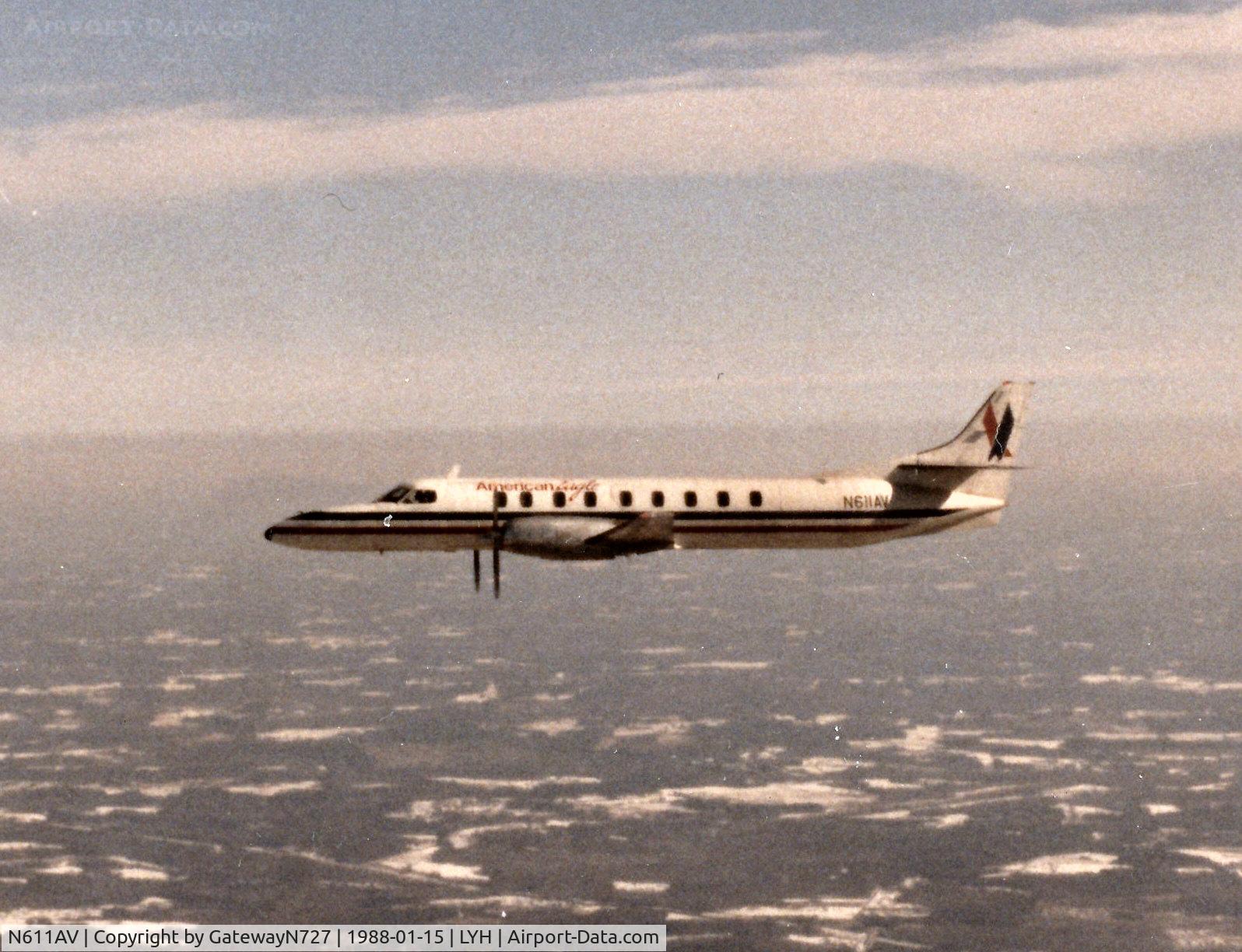 N611AV, 1985 Fairchild SA-227AC Metro III C/N AC611B, Enroute RDU-LYH following AVAir bankruptcy filing.