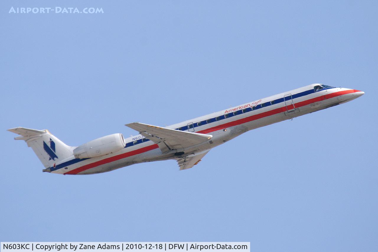 N603KC, 1998 Embraer ERJ-145LR (EMB-145LR) C/N 145055, American Eagle departing DFW Airport, TX