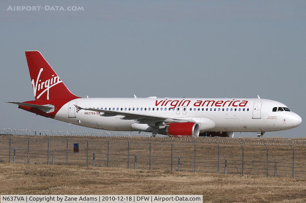 N637VA, 2008 Airbus A320-214 C/N 3465, Virgin America at DFW Airport