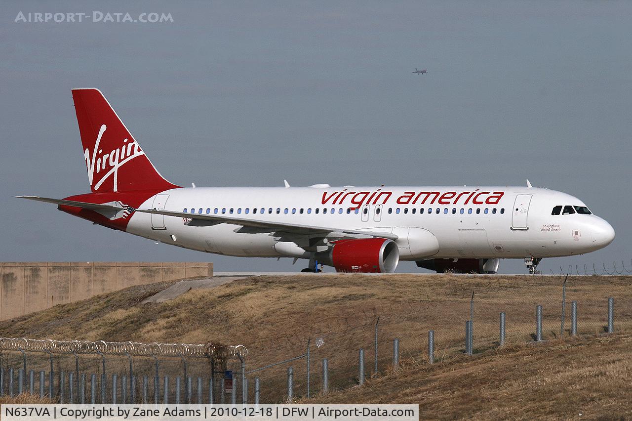 N637VA, 2008 Airbus A320-214 C/N 3465, Virgin America at DFW Airport