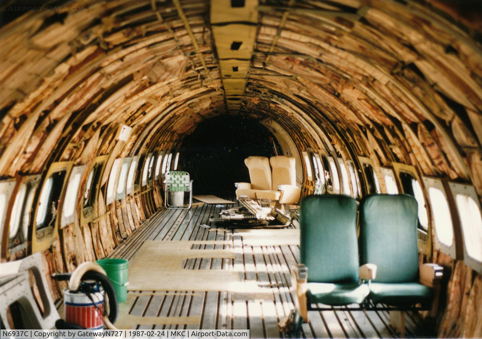 N6937C, 1957 Lockheed L-1049H-82 Super Constellation C/N 4830, The cabin interior prior to restoration.