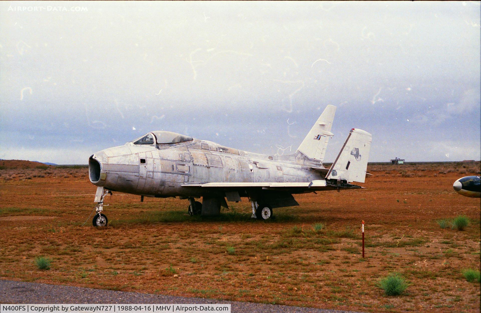 N400FS, 1958 North American AF-1E Fury C/N 244-83, Restored and flying again, this aircraft belonged to Flight Systems, Inc. at one time (note the insignia on the vertical stabilizer).