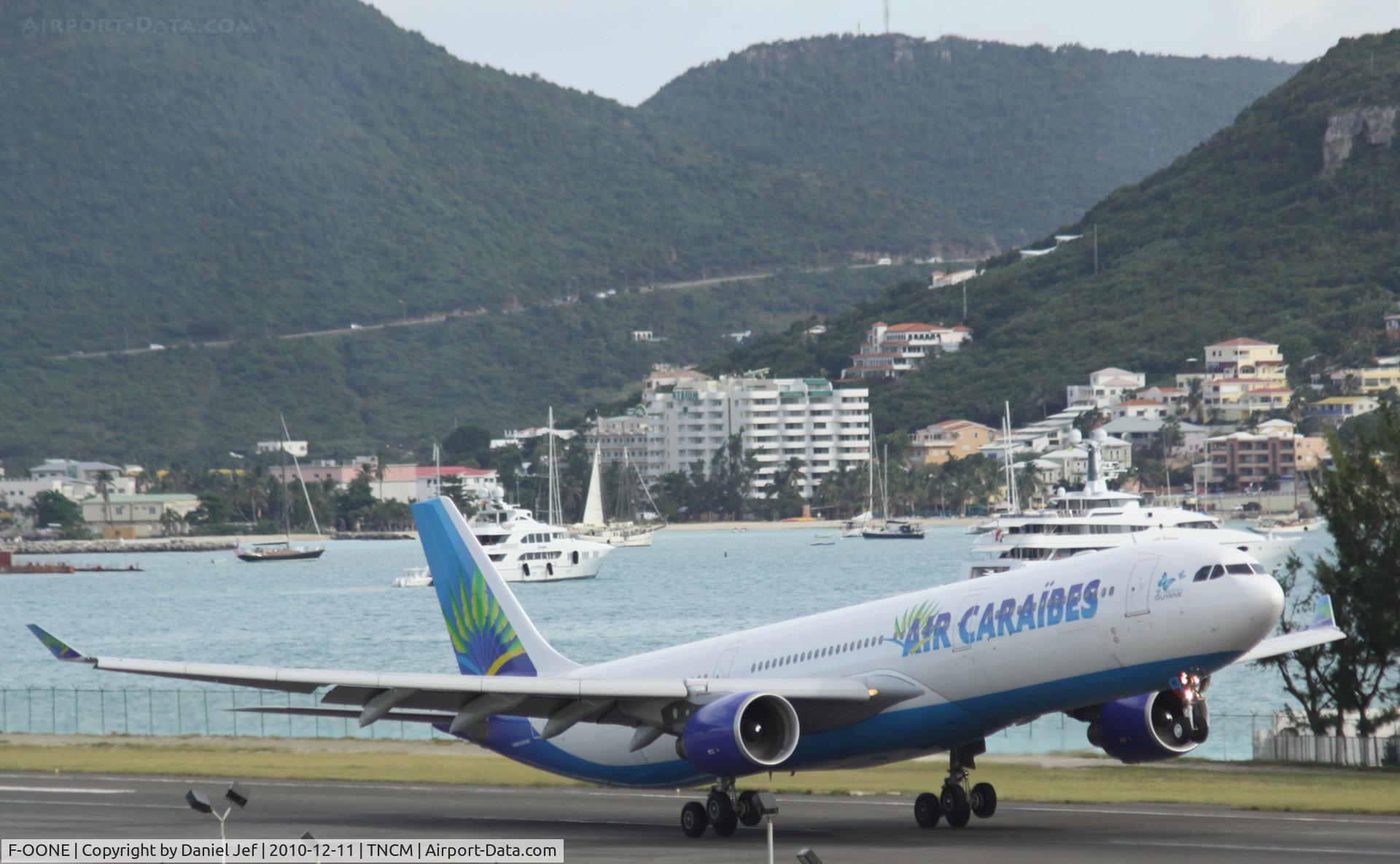 F-OONE, 2008 Airbus A330-323E C/N 965, Air Caraibes departing TNCM runway 28