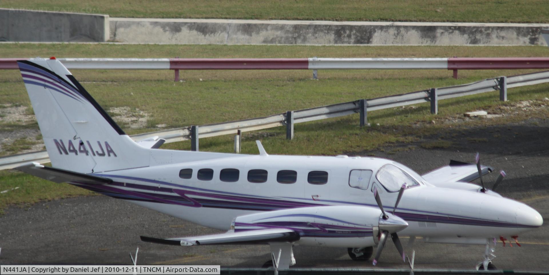 N441JA, 1980 Cessna 441 C/N 441-0137, N441JA park at The cargo ramp at TNCM