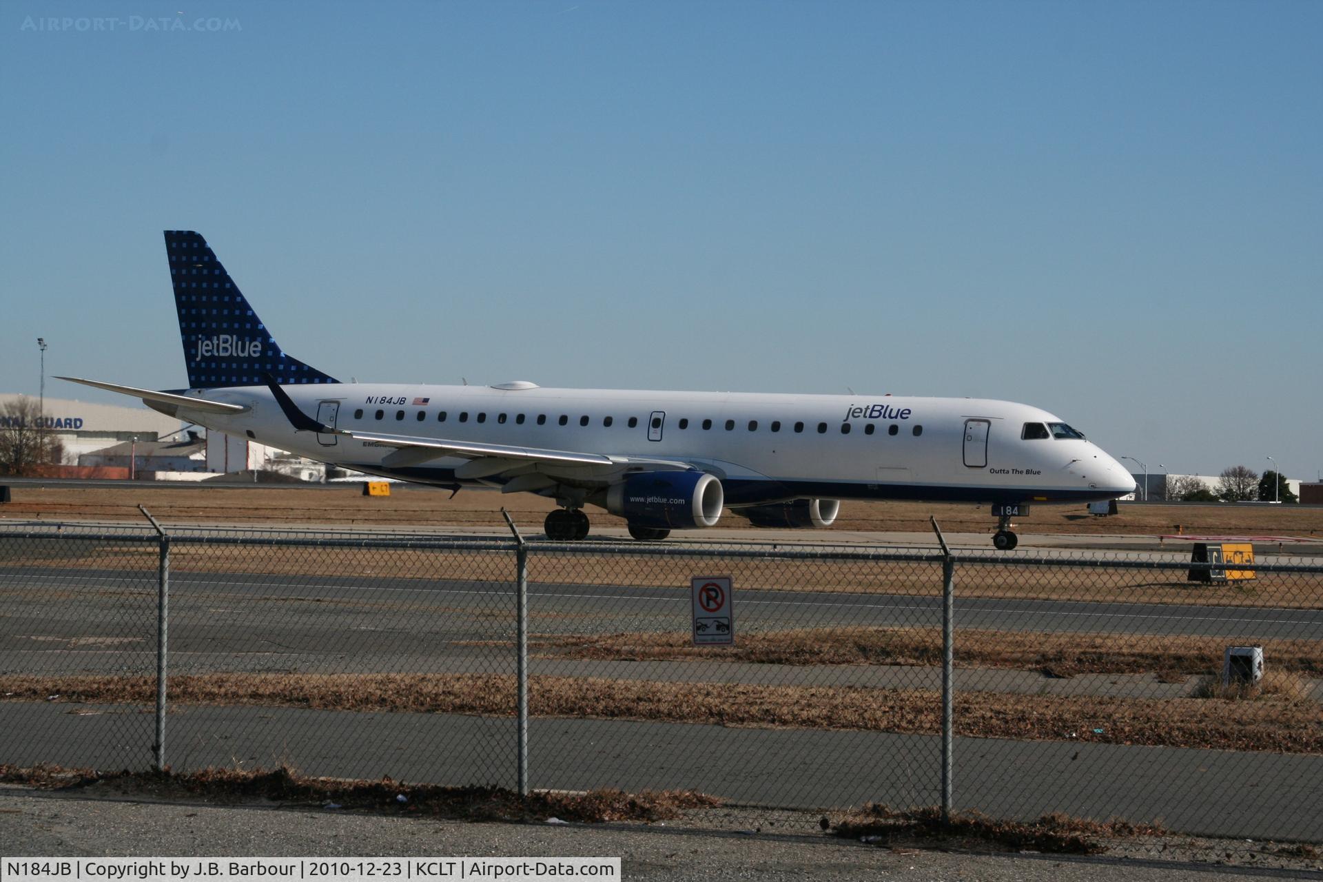 N184JB, 2005 Embraer 190AR (ERJ-190-100IGW) C/N 19000008, Jet Blue came to Charlotte in 2010