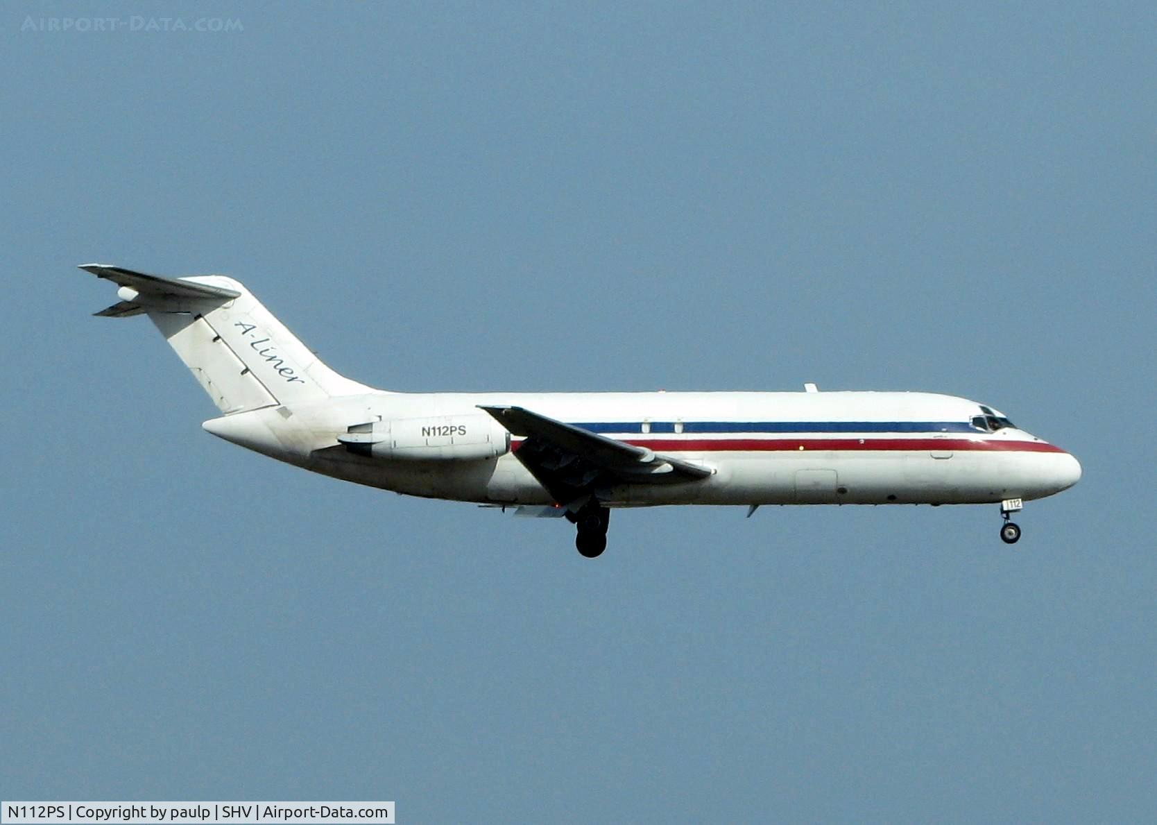 N112PS, 1967 Douglas DC-9-15F C/N 47013, Landing on Rwy 14 at Shreveport Regional.