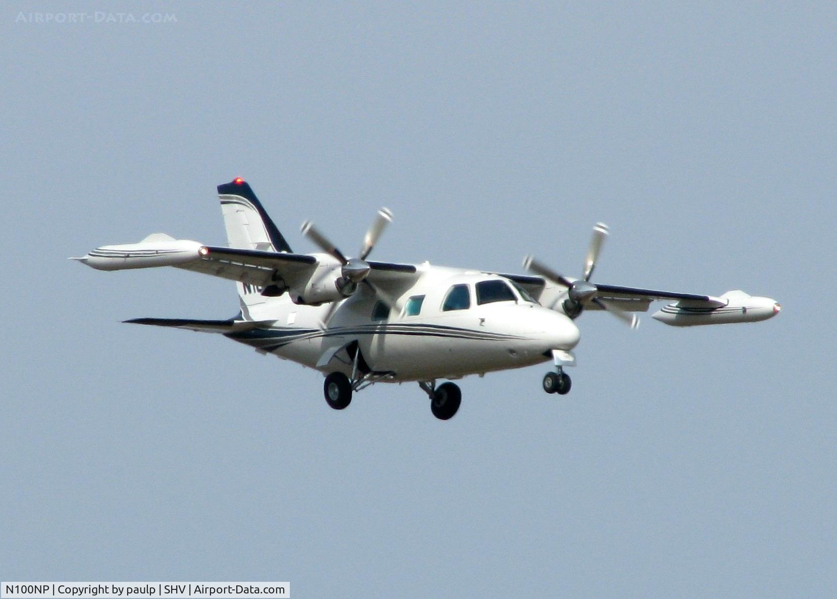 N100NP, 1980 Mitsubishi MU-2B-40 Solitaire C/N 423 S.A., Landing on Rwy 14 at Shreveport Regional.
