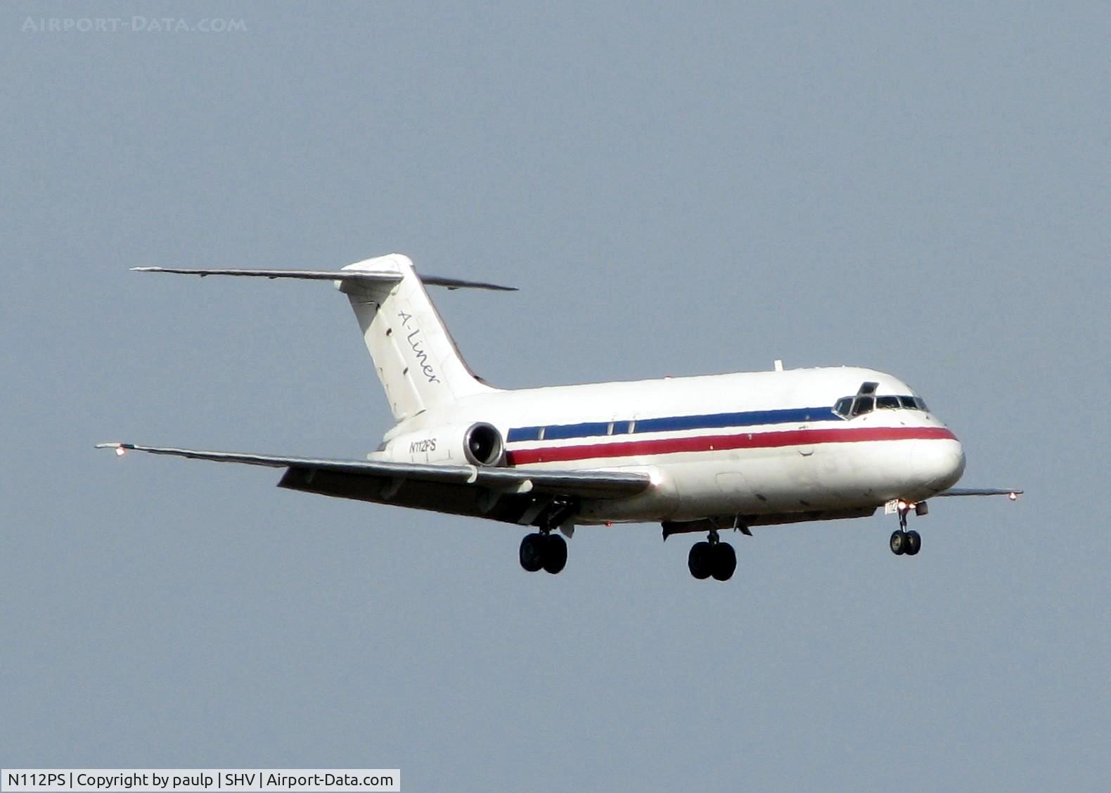 N112PS, 1967 Douglas DC-9-15F C/N 47013, Landing on Rwy 14 at Shreveport Regional.