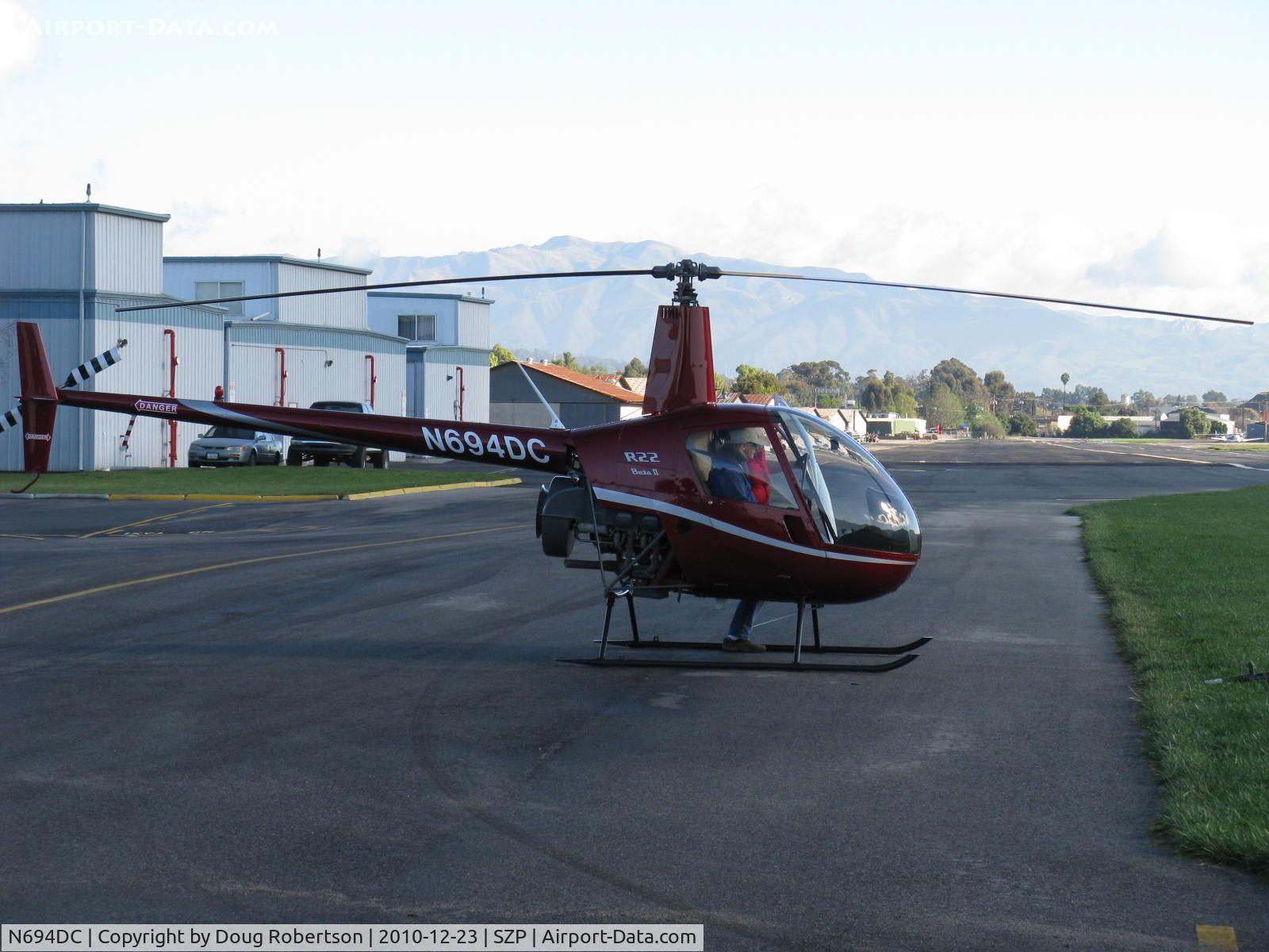 N694DC, 2004 Robinson R22 Beta C/N 3573, 2004 Robinson R22 BETA II, Lycoming O-360 derated to 131 Hp