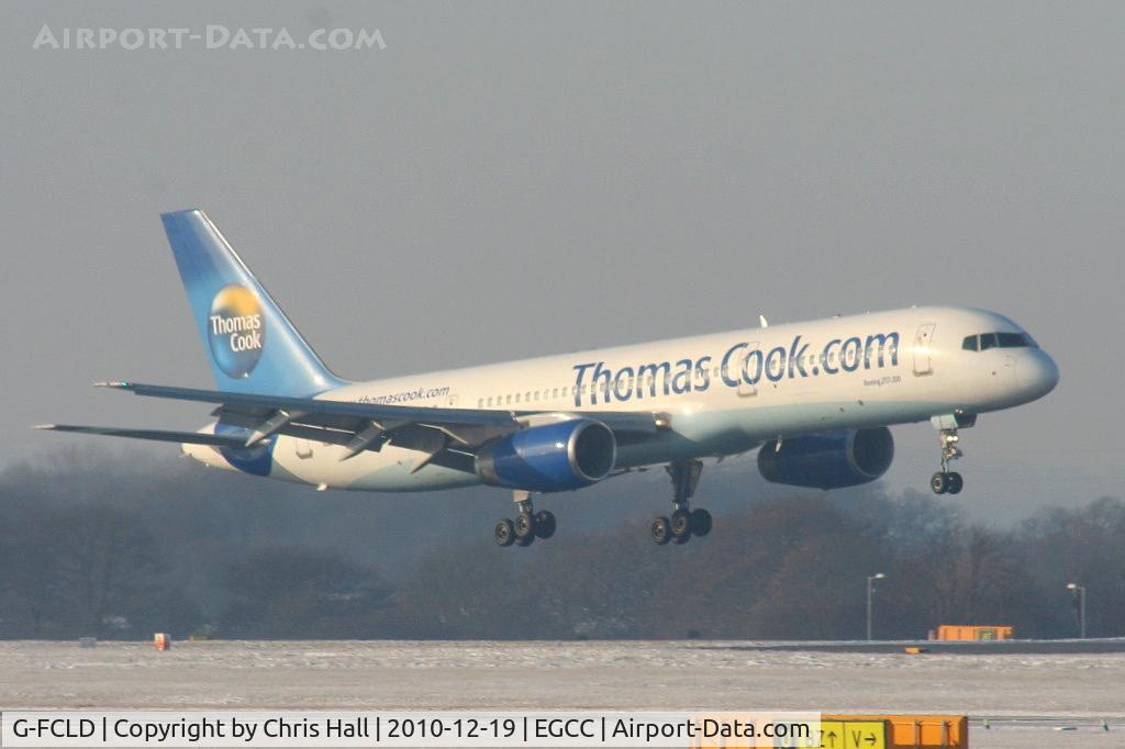 G-FCLD, 1997 Boeing 757-25F C/N 28718, Thomas Cook B757 returning to MAN after declaring an emergency with an engine bleed problem.