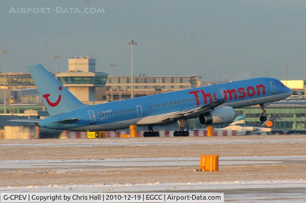G-CPEV, 1999 Boeing 757-236 C/N 29943, Thomson B757 departing from RW05L