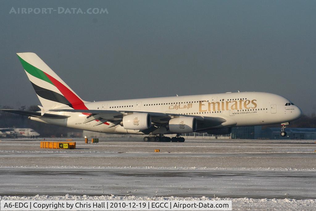 A6-EDG, 2009 Airbus A380-861 C/N 023, Emirates A380 landing on RW05L