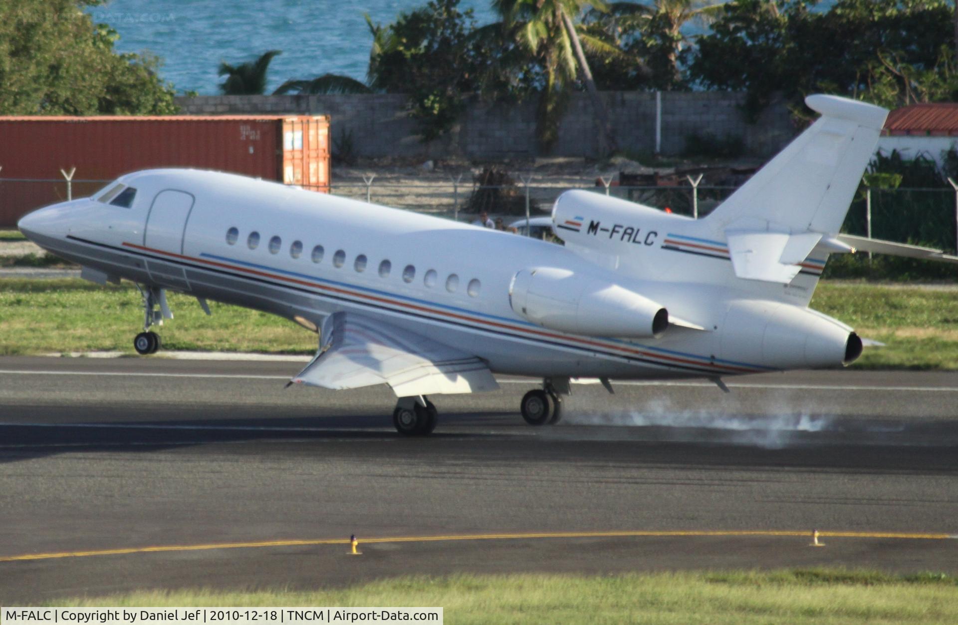 M-FALC, 1998 Dassault Falcon 900EX C/N 31, on the ground at TNCM