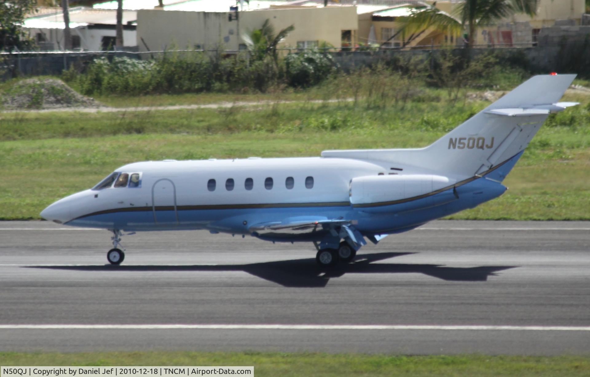 N50QJ, British Aerospace BAe.125 Series 800A C/N 258216, N50QJ departing TNCM runway 10