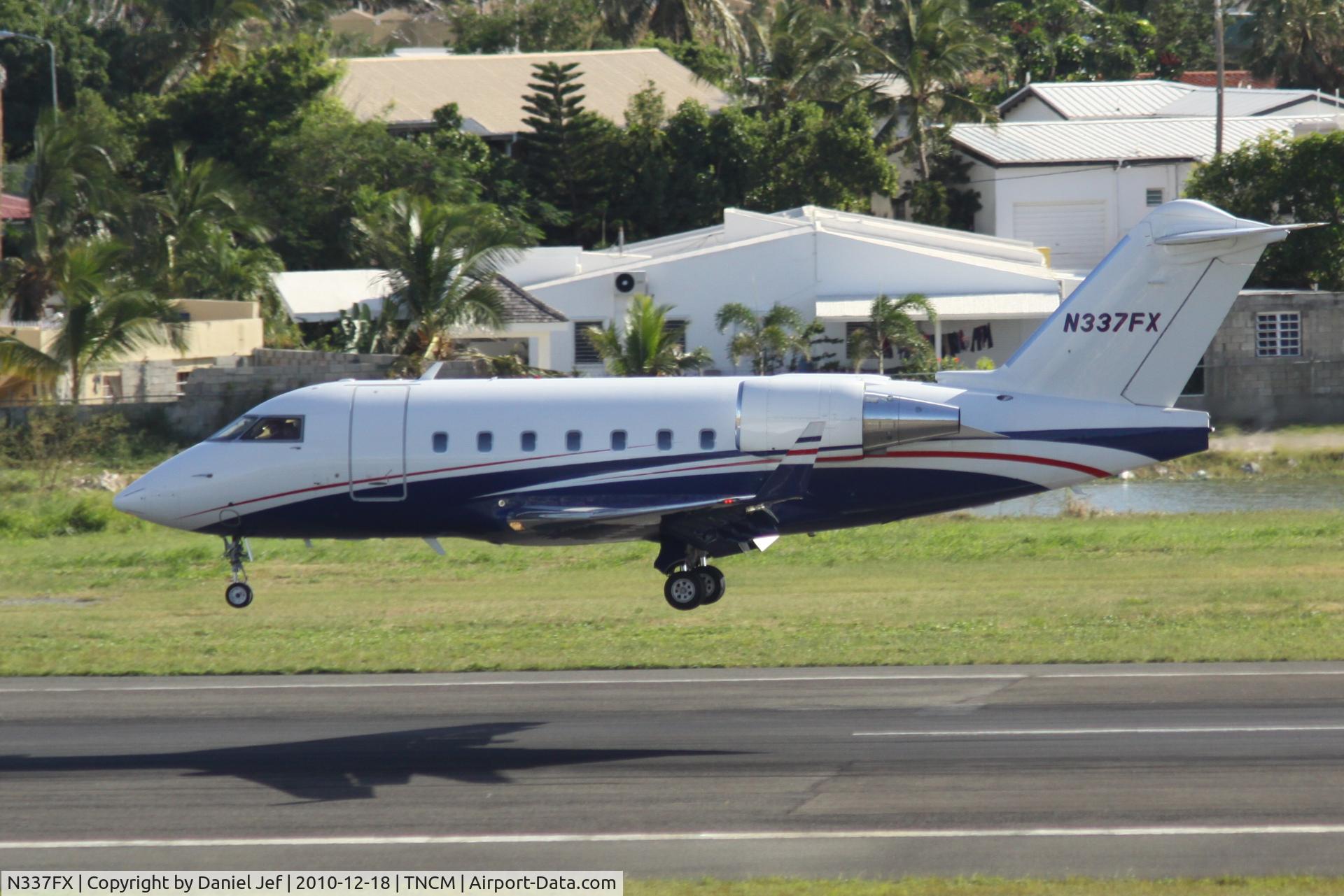 N337FX, 2006 Bombardier Challenger 604 (CL-600-2B16) C/N 5647, N337FX landing at TNCM