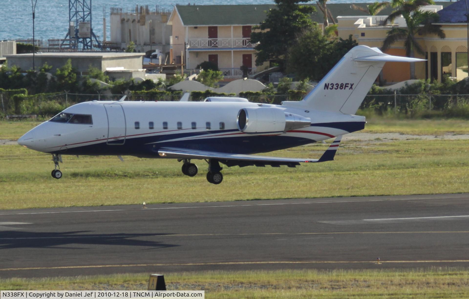 N338FX, 2006 Bombardier Challenger 604 (CL-600-2B16) C/N 5656, N338FX landing at TNCM