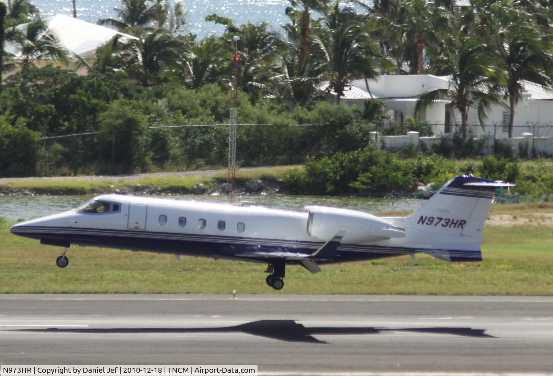 N973HR, Learjet Inc 60 C/N 260, N973HR landing at TNCM