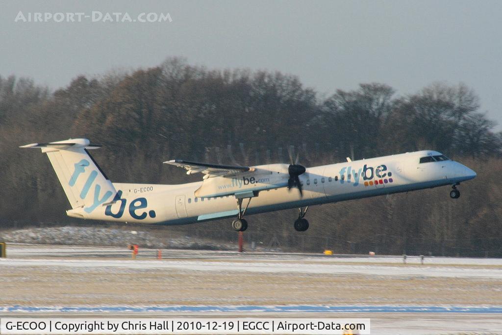 G-ECOO, 2009 De Havilland Canada DHC-8-402Q Dash 8 C/N 4237, flybe Dash-8 departing from RW05L