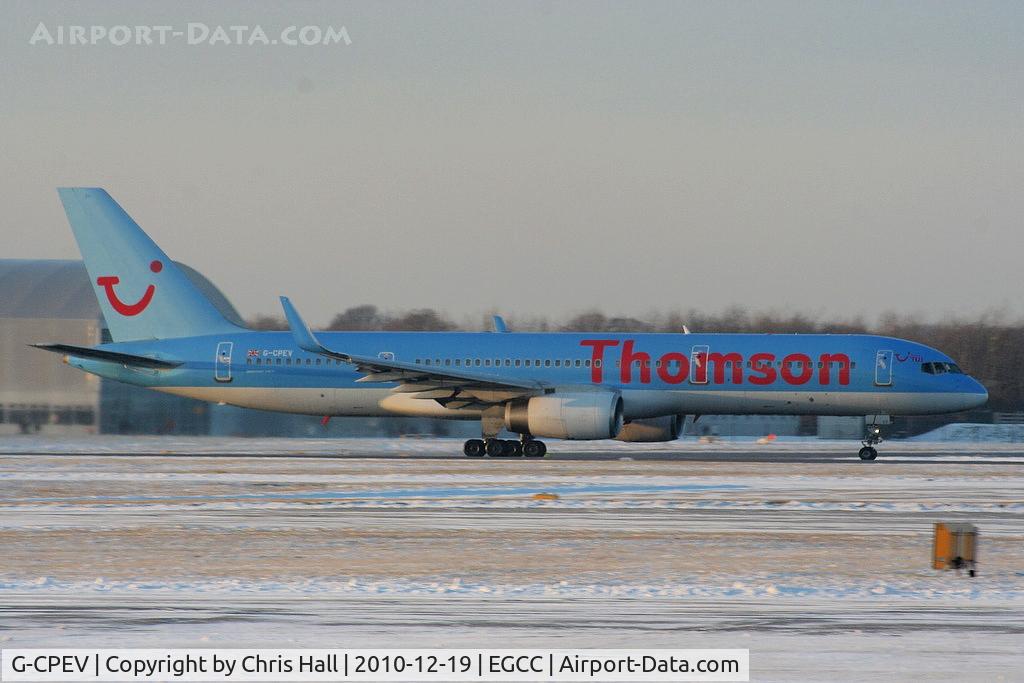 G-CPEV, 1999 Boeing 757-236 C/N 29943, Thomson B757 departing from RW05L