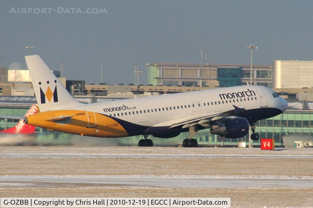 G-OZBB, 1994 Airbus A320-212 C/N 389, Monarch A320 departing from RW05L