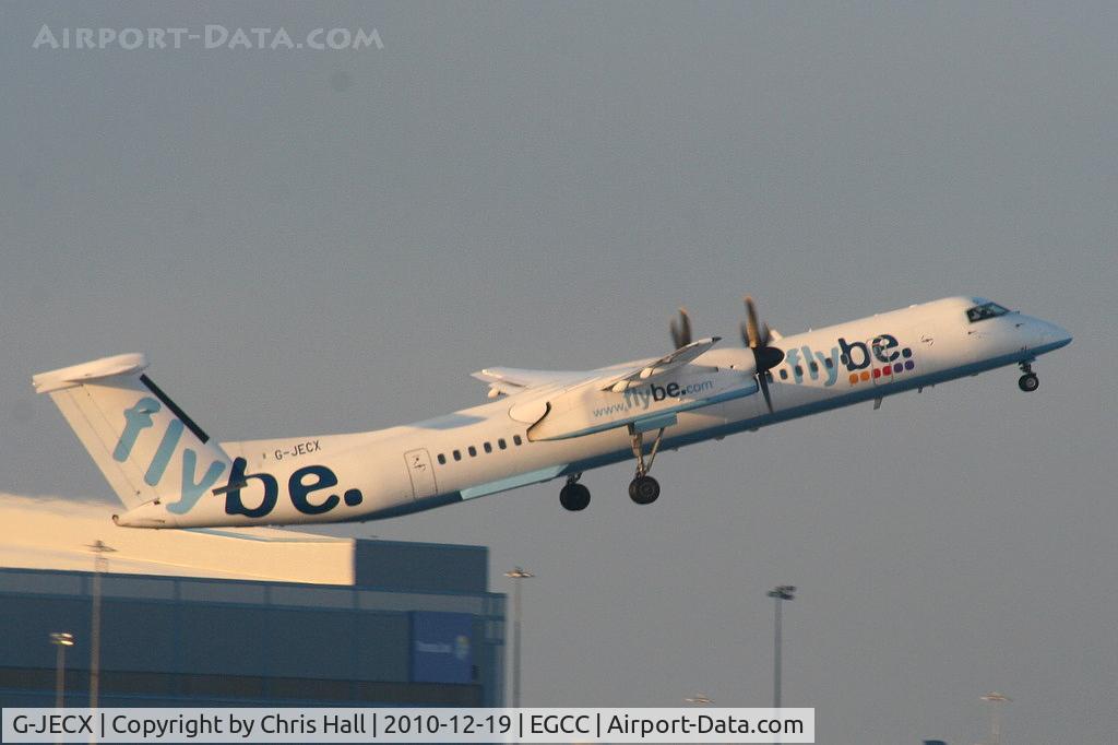 G-JECX, 2007 De Havilland Canada DHC-8-402Q Dash 8 C/N 4155, flybe Dash-8 departing from RW05L