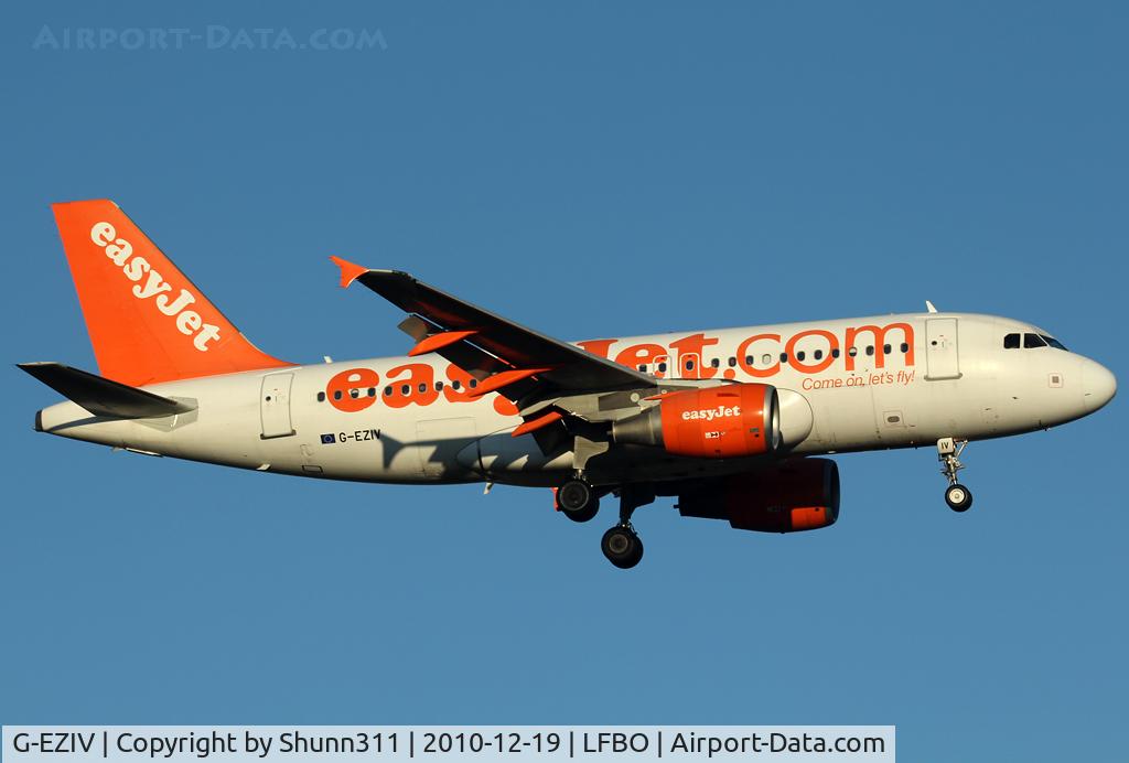 G-EZIV, 2005 Airbus A319-111 C/N 2565, Landing rwy 14R