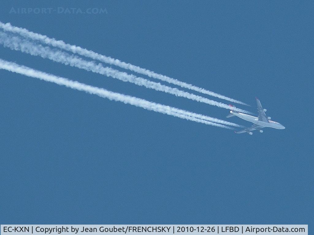 EC-KXN, 1994 Boeing 747-4H6 C/N 25703, CRL093
flight level 350 
LFBD