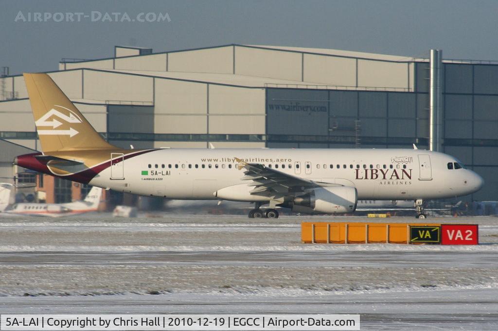 5A-LAI, 2010 Airbus A320-214 C/N 4450, Libyan Airways A320 departing from RW05L