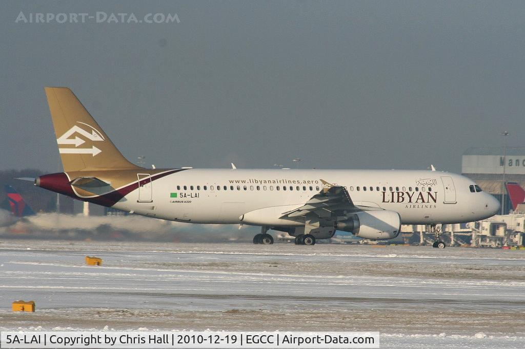 5A-LAI, 2010 Airbus A320-214 C/N 4450, Libyan Airways A320 departing from RW05L